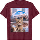 Funny Cat Selfie Chicago Bean Cloud Gate T-Shirt - T-Shirt | Maroon