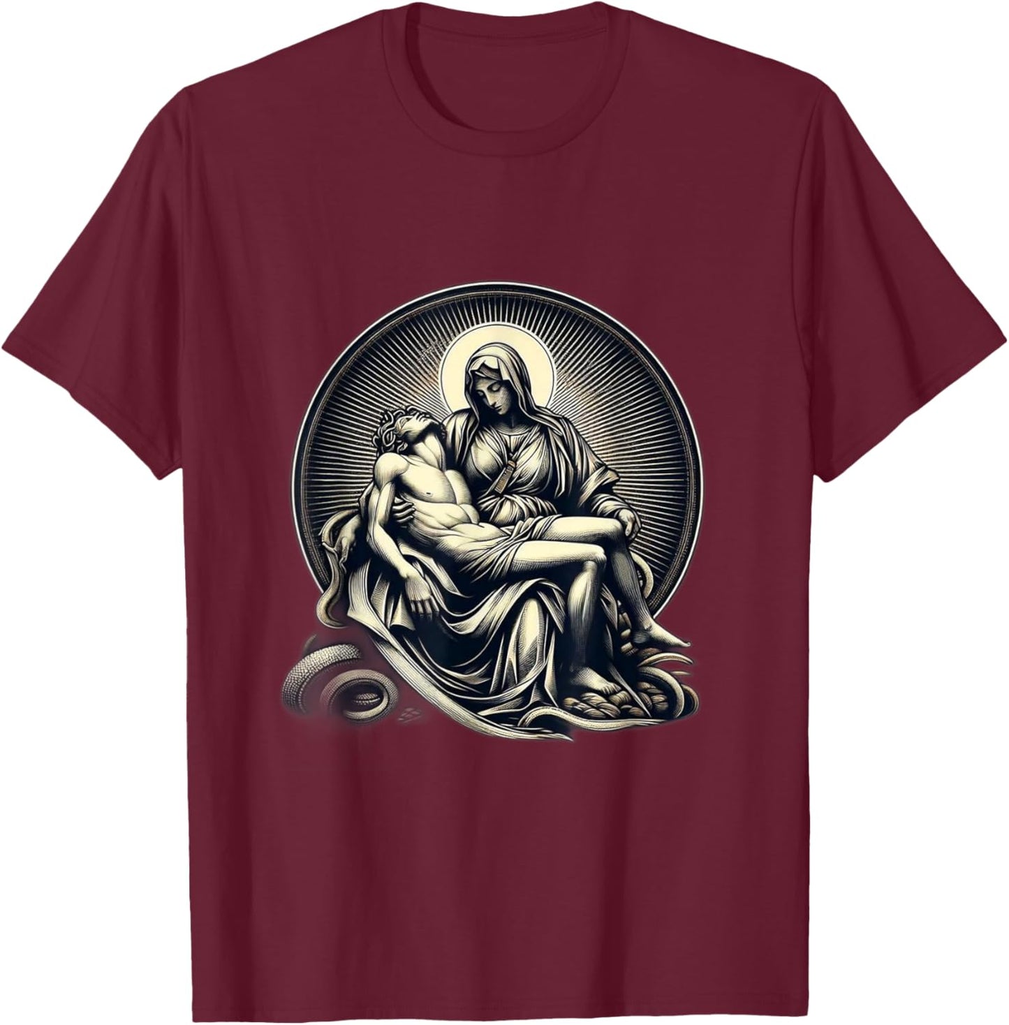 Michaelangelo's La Pieta T-Shirt - T-Shirt | Maroon