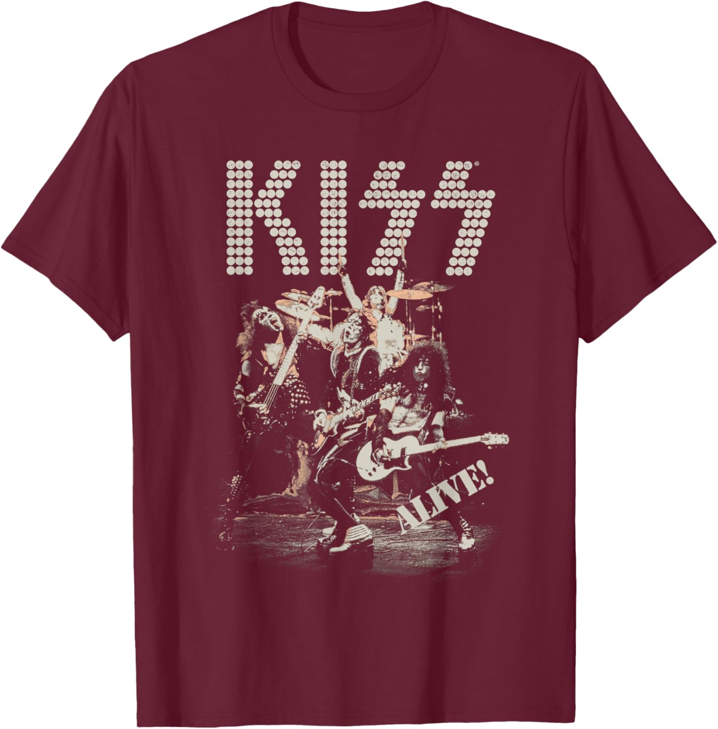 Official Photo Kiss Alive! T-Shirt - T-Shirt | Maroon