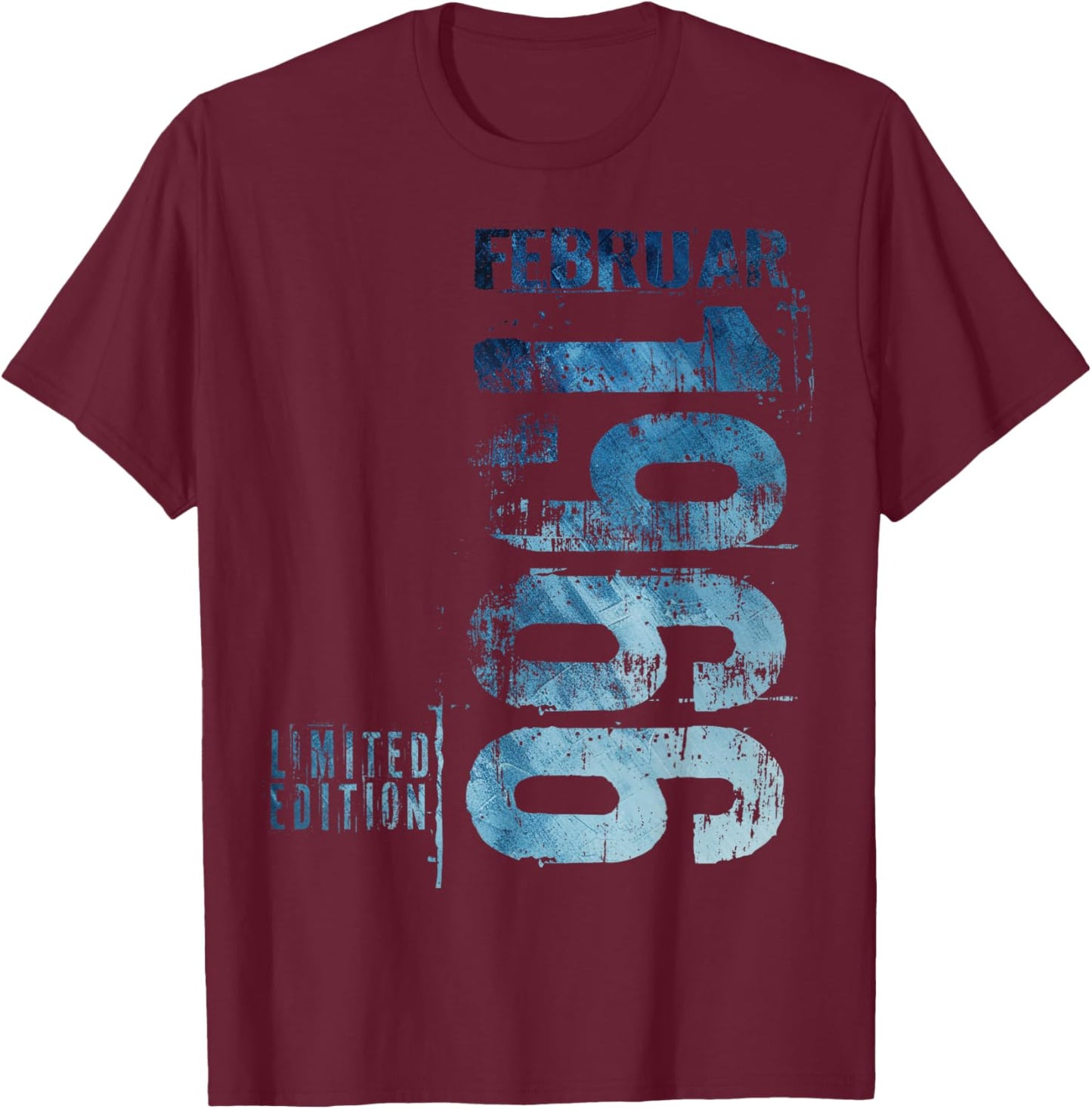 February 1966 Man Woman 60th Birthday Limited Edition T-Shirt - T-Shirt | Maroon