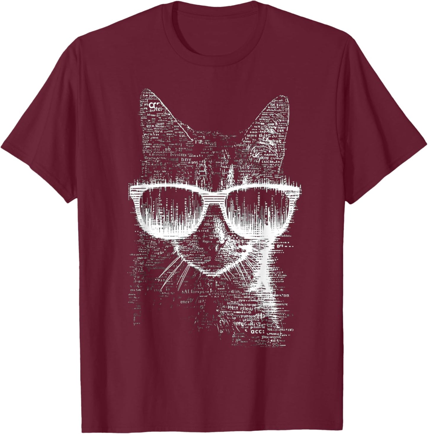 Cat Sunglasses T-Shirt - T-Shirt | Maroon