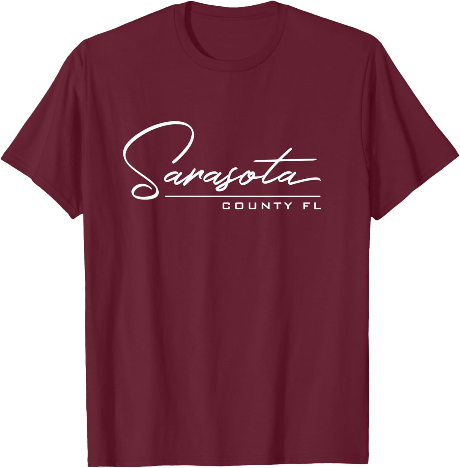 Comté de Sarasota Floride Manche Longue T-Shirt - T-Shirt | Maroon