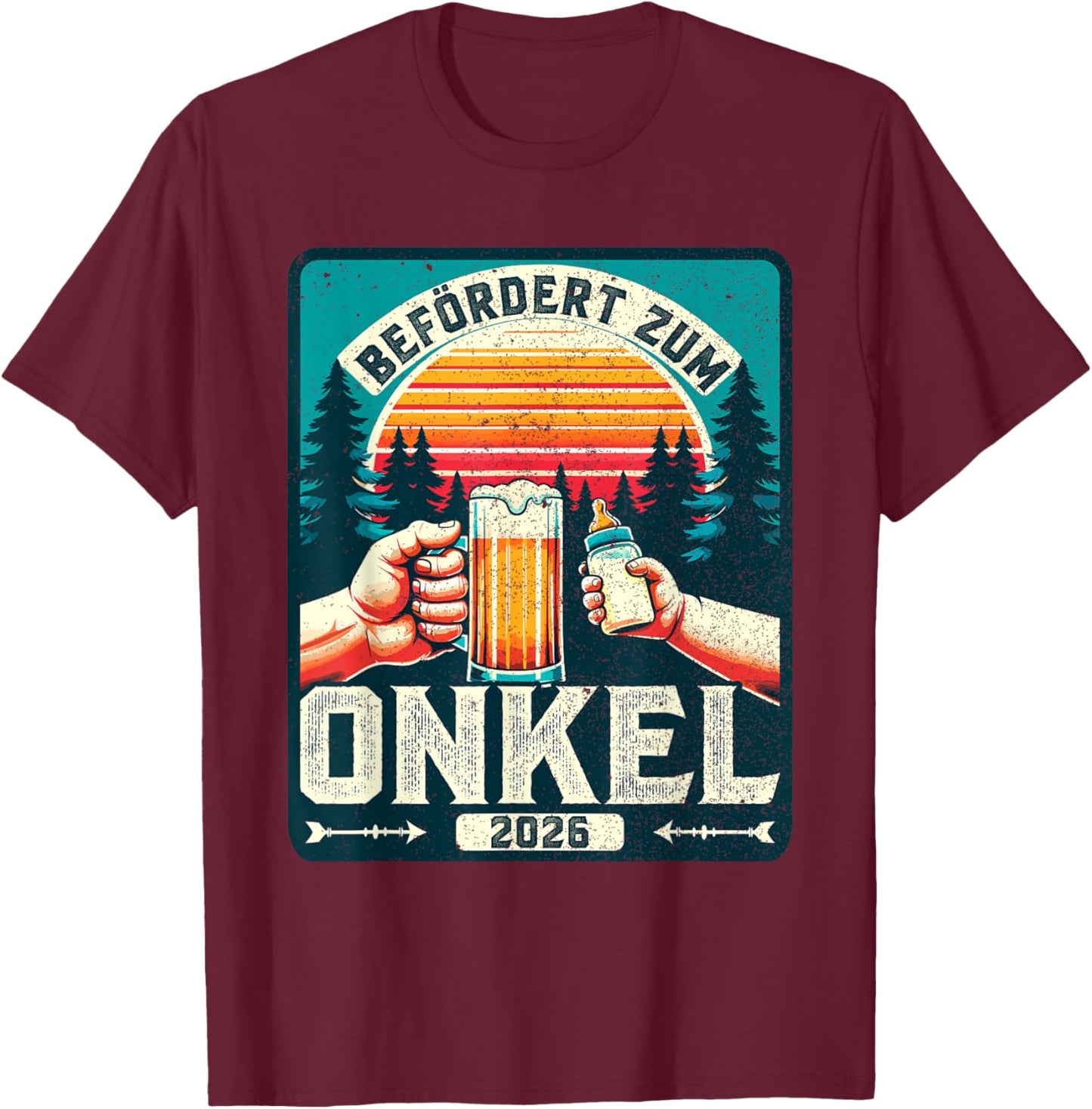 Expecting Uncle Soon Future Promoted to Uncle 2026 T-Shirt - T-Shirt | Maroon