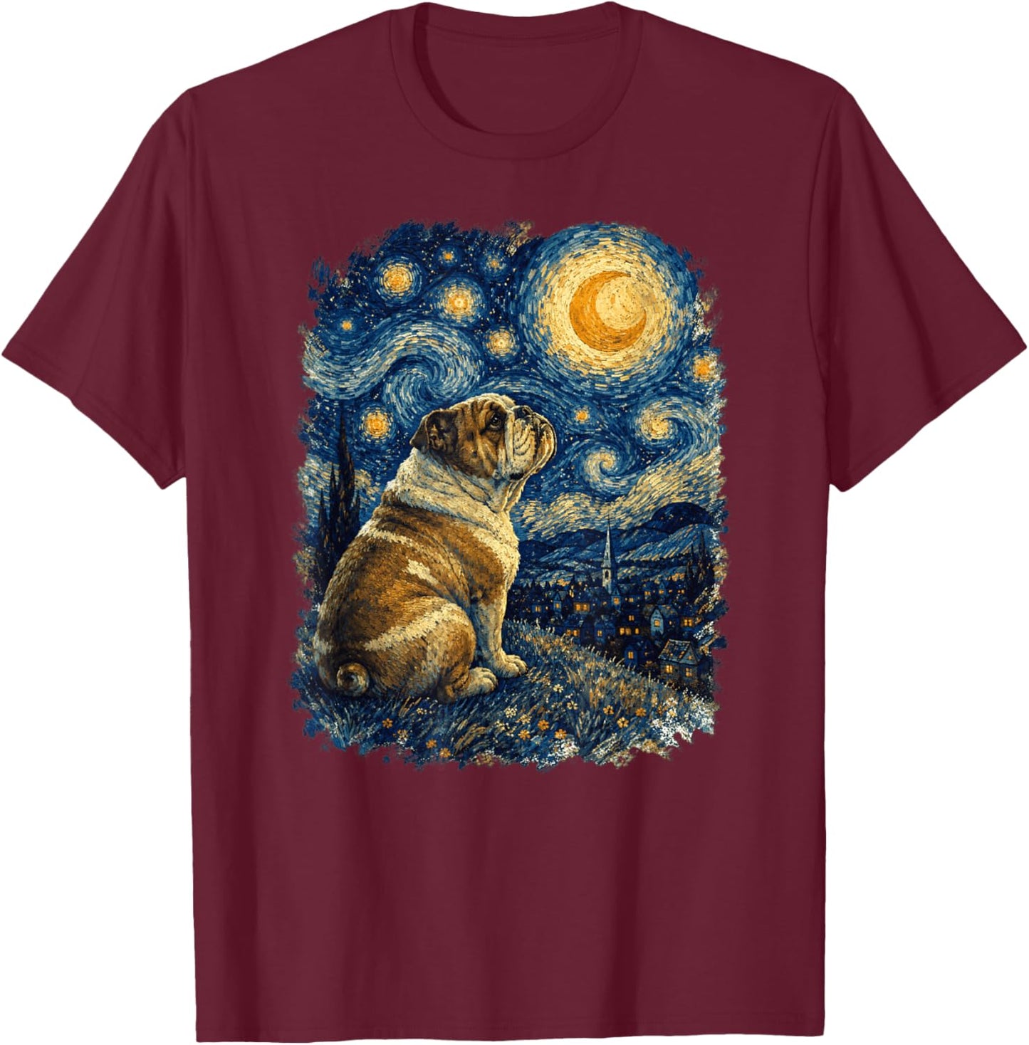 English Bulldog Lovers Outdoor Enthusiasts Men's Bulldog's T-Shirt - T-Shirt | Maroon