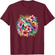 Sea Turtle Hawaiian Flowers Hawaii T-Shirt - T-Shirt | Maroon