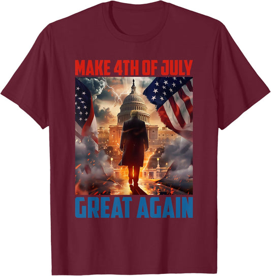 Trump 2024 Make 4th Of July Great Again Independence Day Men T-Shirt - T-Shirt | Maroon