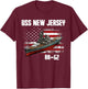 WW2 American Battleship USS New Jersey BB-62 Warship Veteran T-Shirt - T-Shirt | Maroon