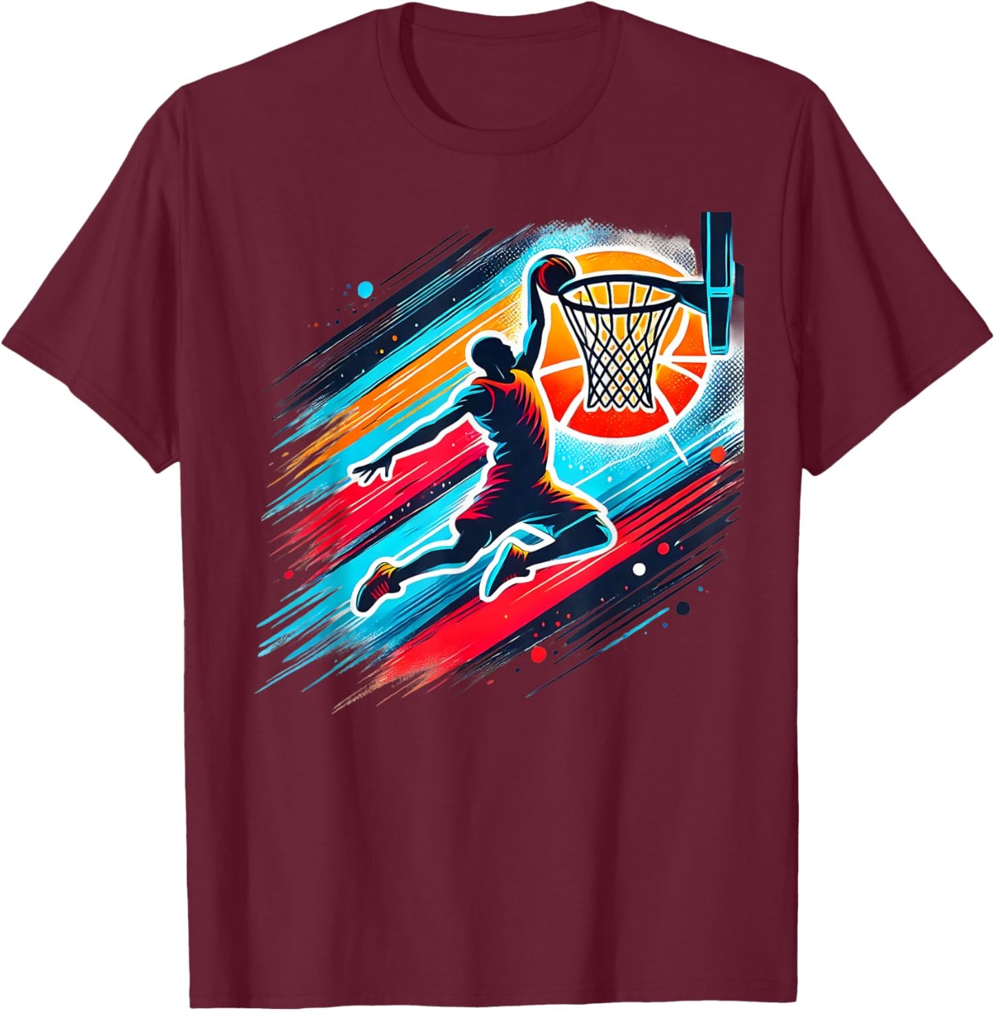 Cool Boys Basketball Shirts Men Kids Boys 10-12 12-14 Gifts T-Shirt - T-Shirt | Maroon