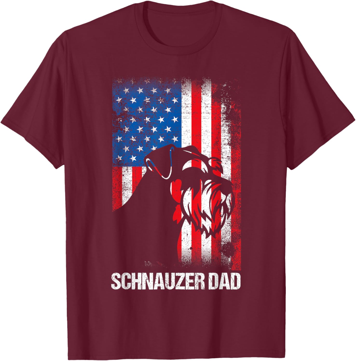 Schnauzer Dad T-Shirt - T-Shirt | Maroon