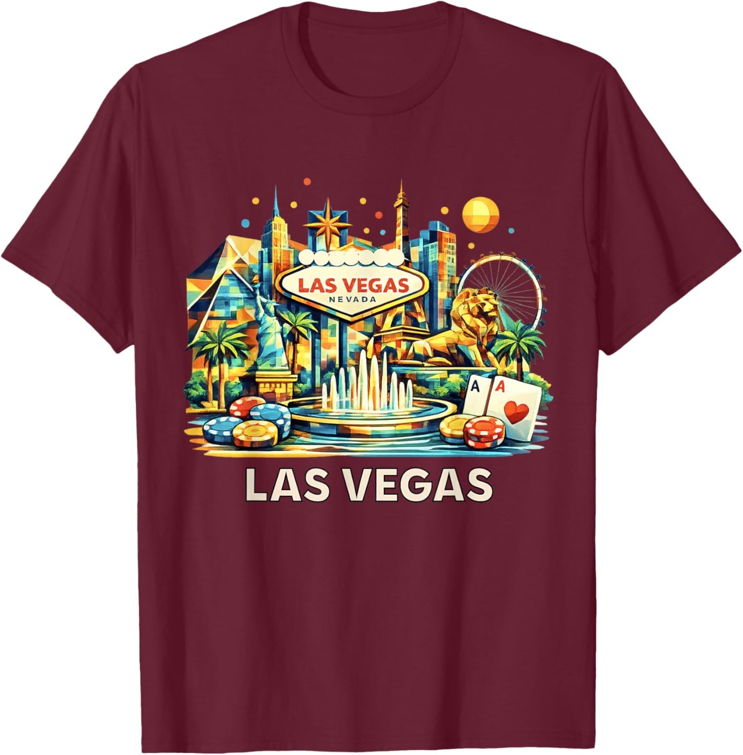 Las Vegas Souvenir T-Shirt - T-Shirt | Maroon