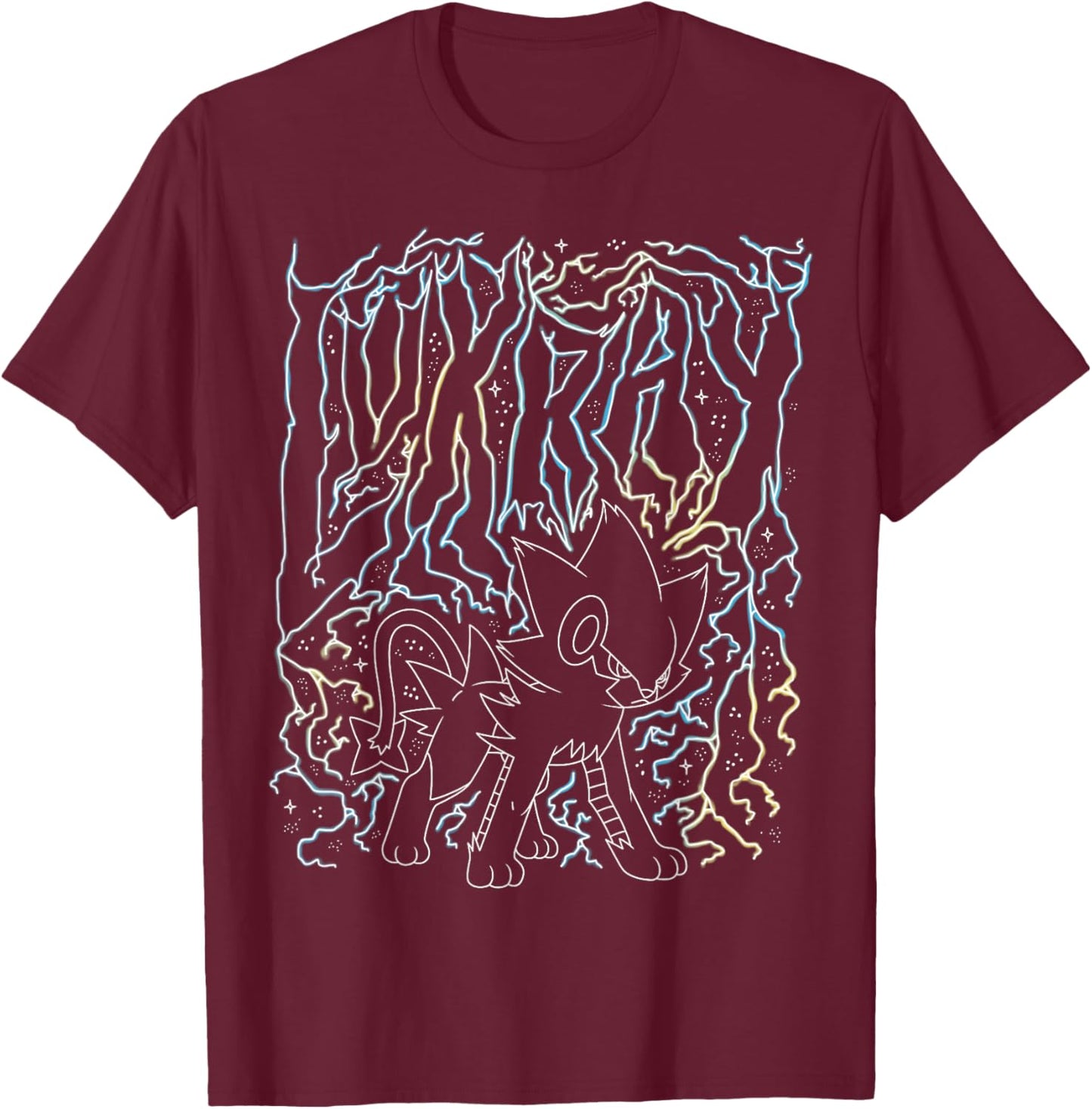 Pokémon - Luxray Lightning T-Shirt - T-Shirt | Maroon
