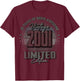 Vintage 2001 Limited Edition Shirt 25 Year Old 25th Birthday T-Shirt - T-Shirt | Maroon