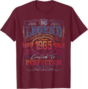 Vintage 1965 Limited Edition Shirt 60 year old 60th Birthday T-Shirt - T-Shirt | Maroon