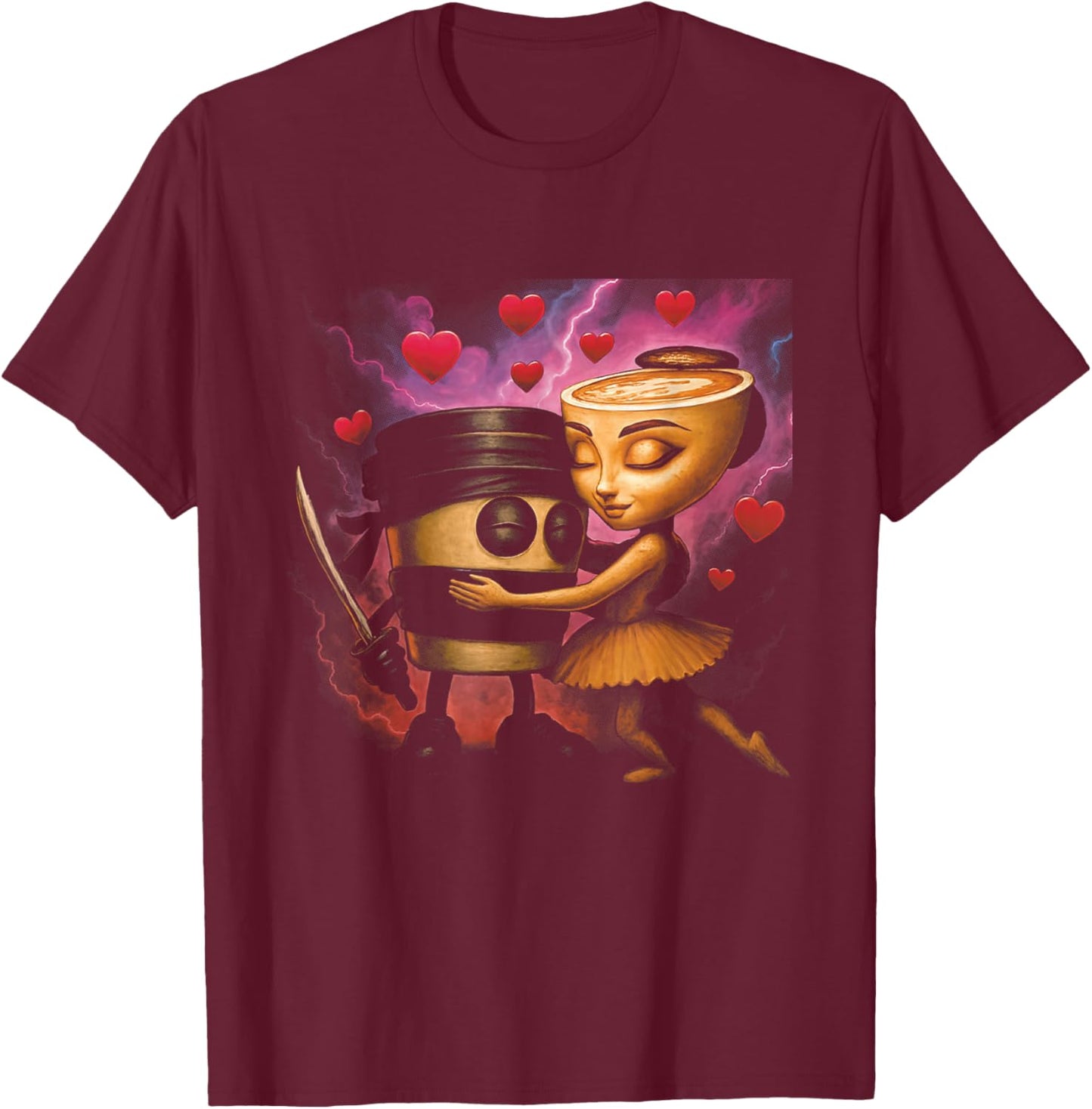 Italian Brainrot Ballerina Cappuccina Cappuccino Assassino T-Shirt - T-Shirt | Maroon