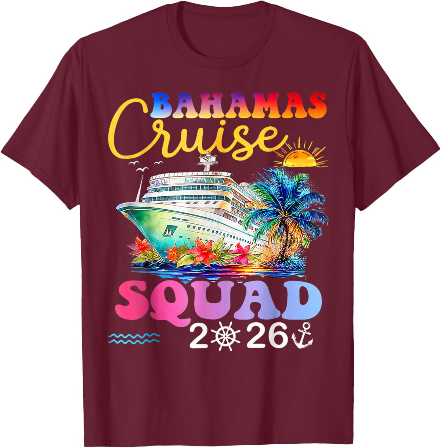 Family Cruise Bahamas 2026 Summer Matching Vacation 2026 T-Shirt - T-Shirt | Maroon