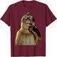 Funny Meme Thinking Monkey Brainrot Internet Meme T-Shirt - T-Shirt | Maroon