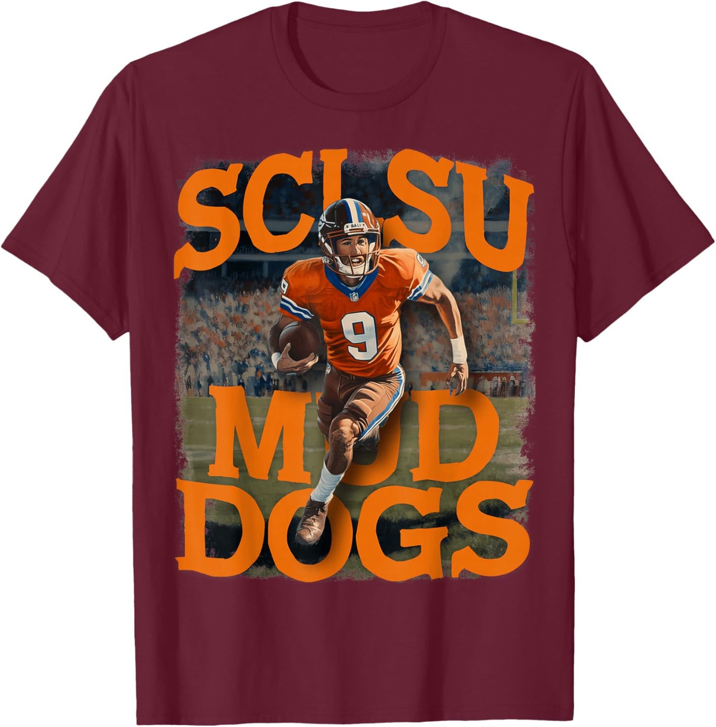 SCLSU Mud Dogs - Bobby Boucher #9 T-Shirt - T-Shirt | Maroon