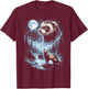 Ferret Howling at Moon 90's Retro T-Shirt - T-Shirt | Maroon