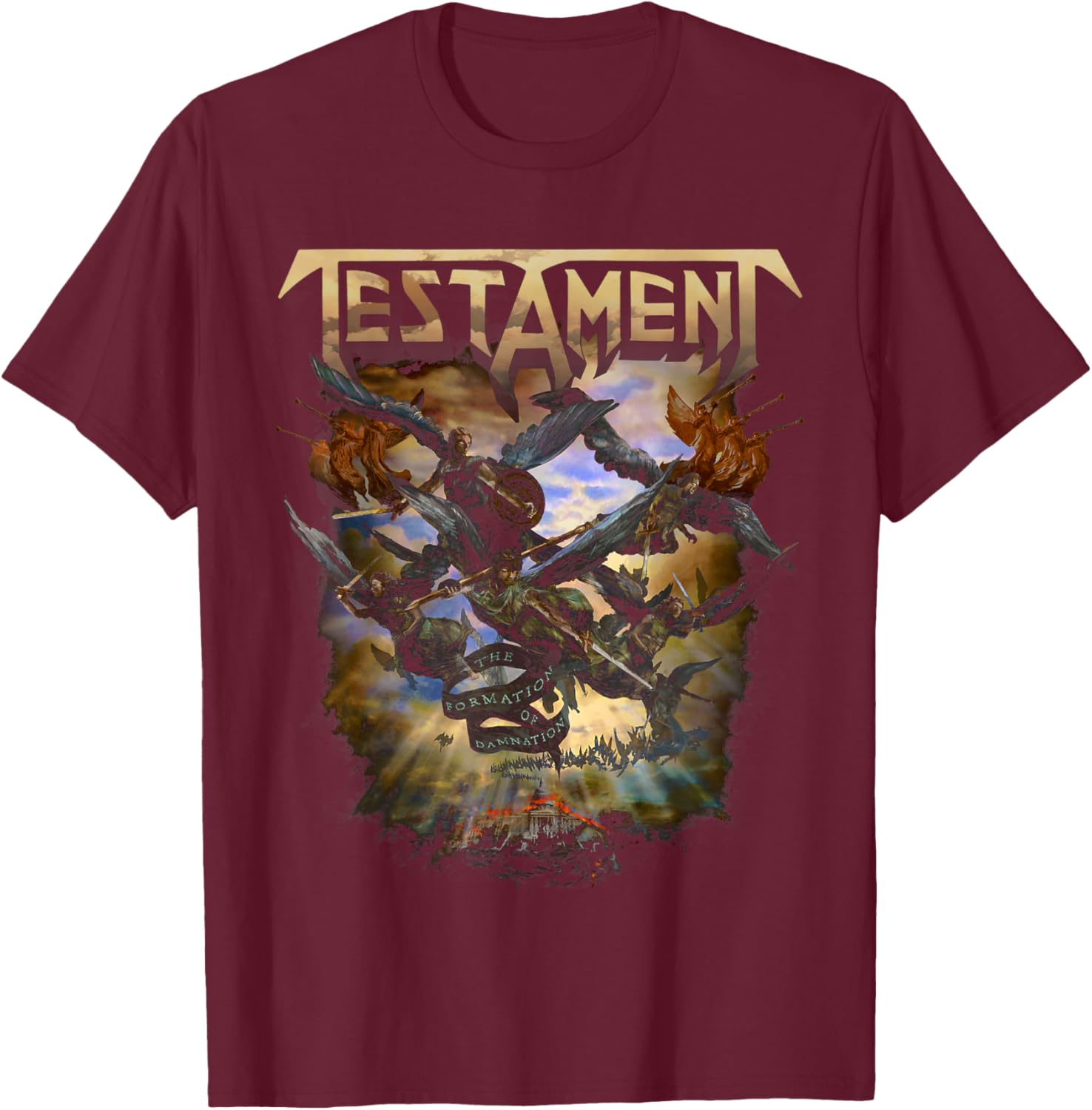 Testament - Official Merchandise - Formation of Damnation T-Shirt - T-Shirt | Maroon