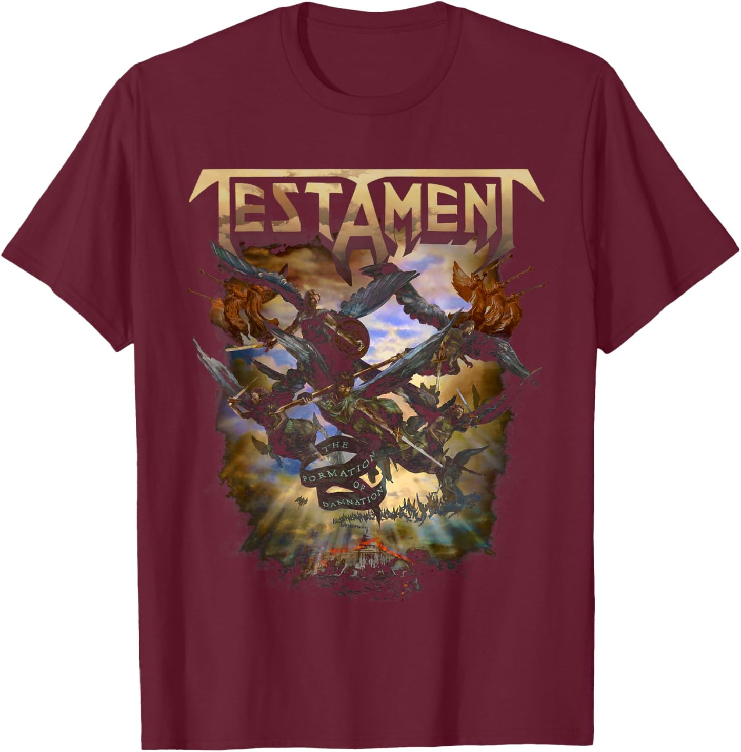 Testament – Offizieller Merchandise-Artikel – Formation of Damnation T-Shirt - T-Shirt | Maroon