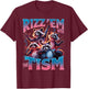 Autism Rizz Em With The Tism Funny Meme Women Autism T-Shirt - T-Shirt | Maroon