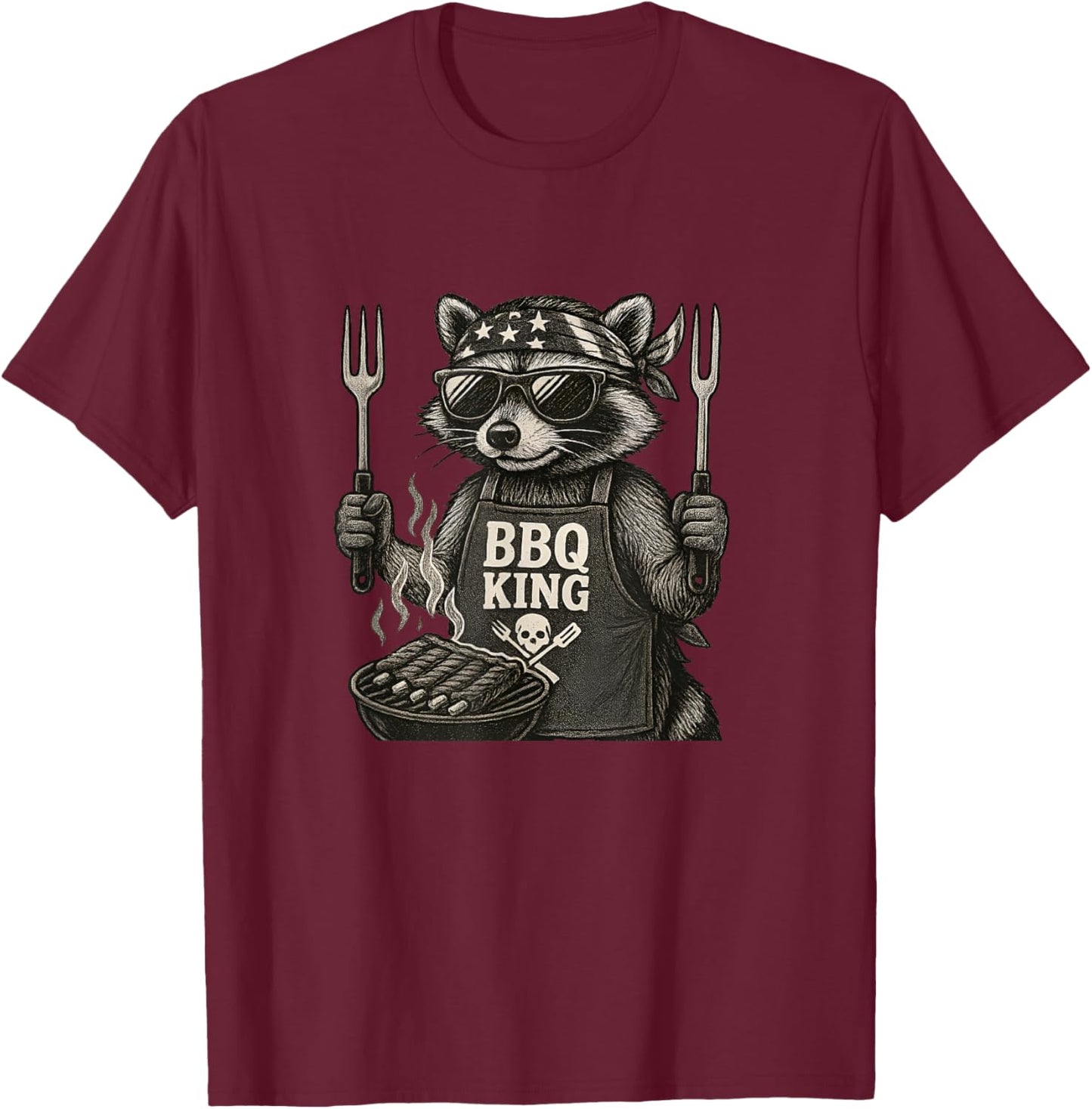 Funny Dad BBQ Grilling Barbecue Dad Grandpa BBQ 4th of July T-Shirt - T-Shirt | Maroon