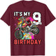 It's my 9th Boy Birthday Dirt Bike MX Motocross Birthday T-Shirt - T-Shirt | Maroon