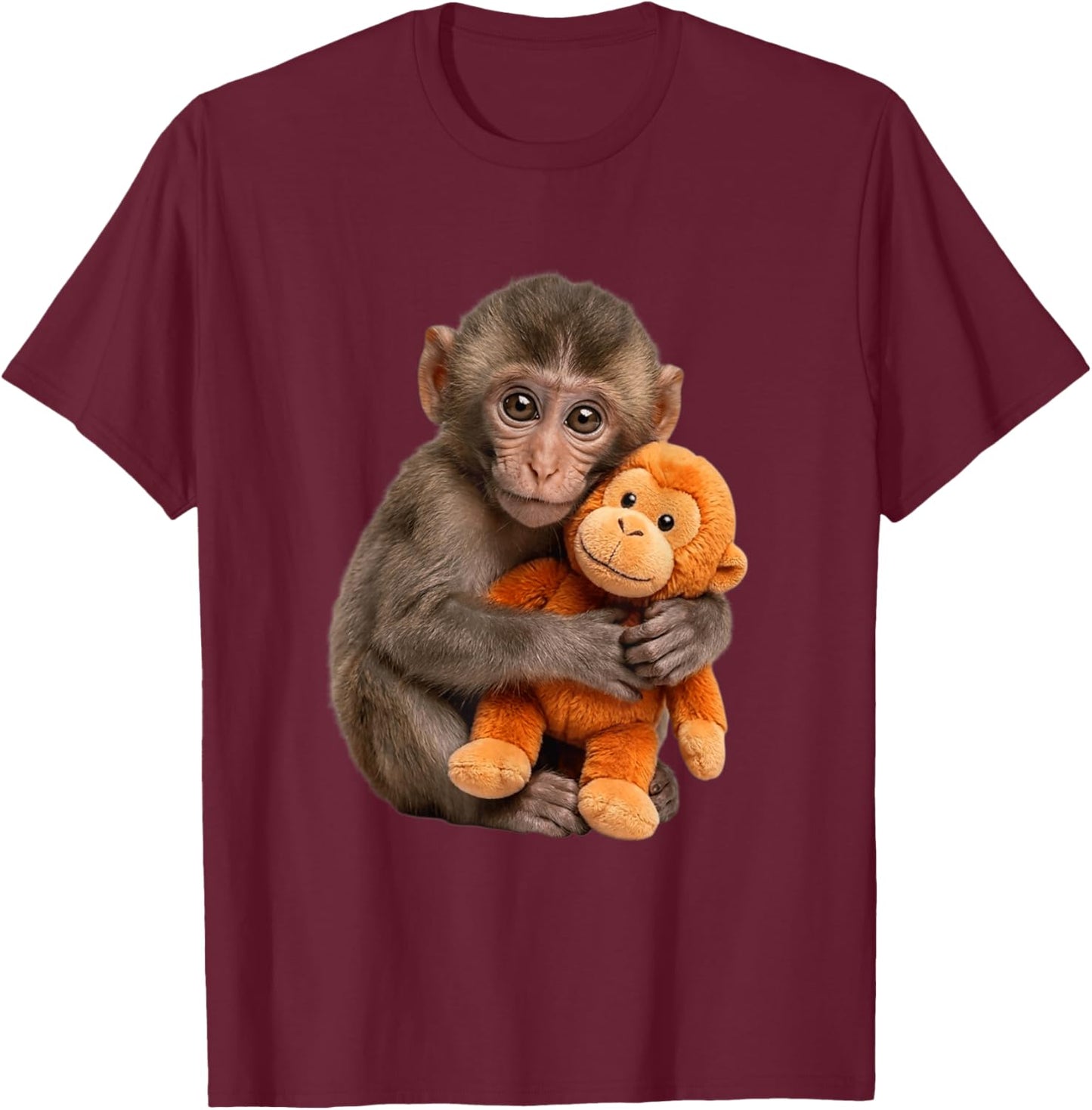 Adorable Cute Baby Monkey Punch Men Women Kids T-Shirt - T-Shirt | Maroon