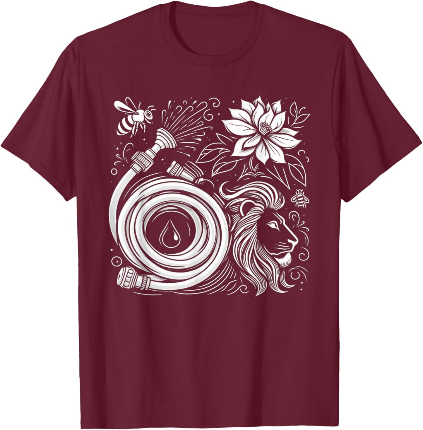 Funny Hose Bee Lion T-Shirt - T-Shirt | Maroon