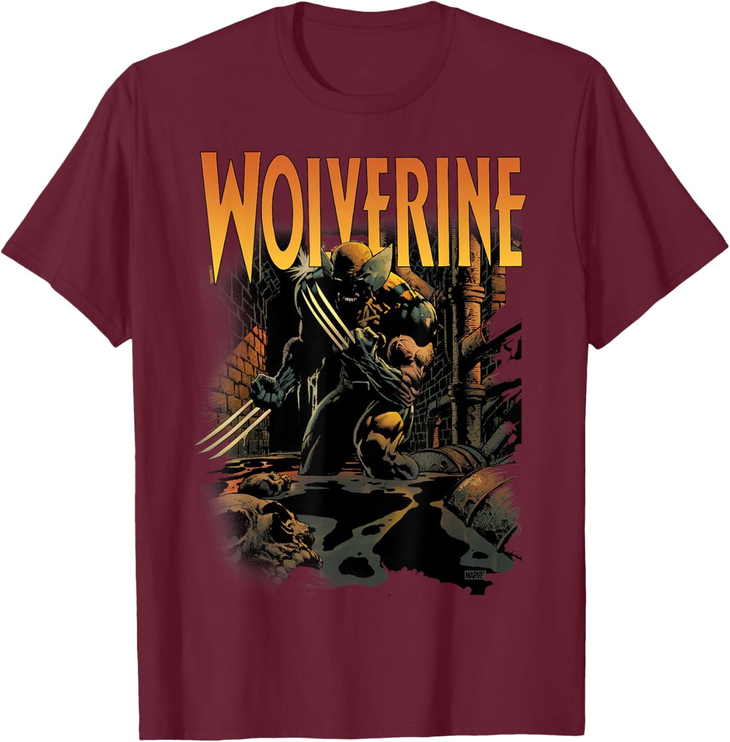Wolverine - Comic Cover T-Shirt - T-Shirt | Maroon