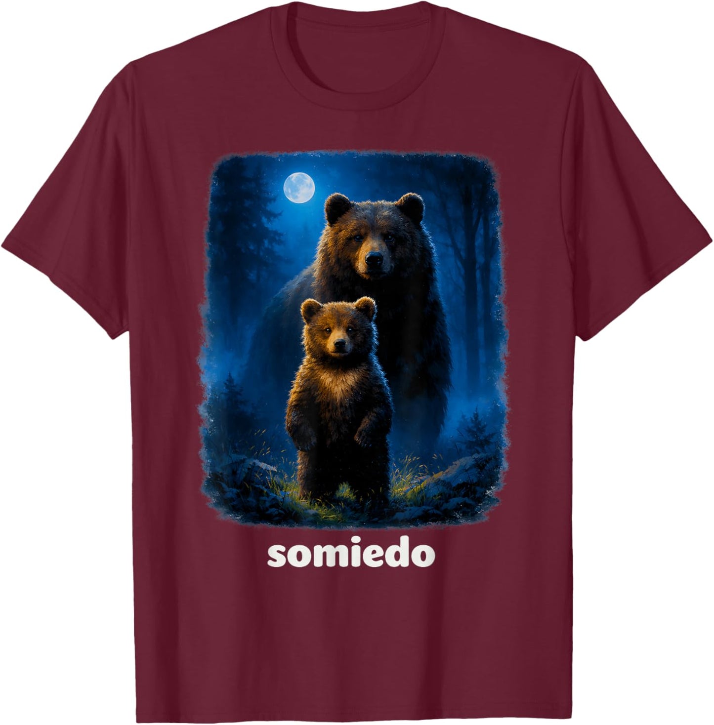 Somiedo Bear Wildlife Nature Lover Park Adventure Animal T-Shirt - T-Shirt | Maroon