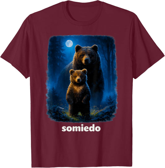 Somiedo Bear Wildlife Nature Lover Park Adventure Animal T-Shirt - T-Shirt | Maroon