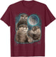 Three Otters Moon Howling T-Shirt - T-Shirt | Maroon