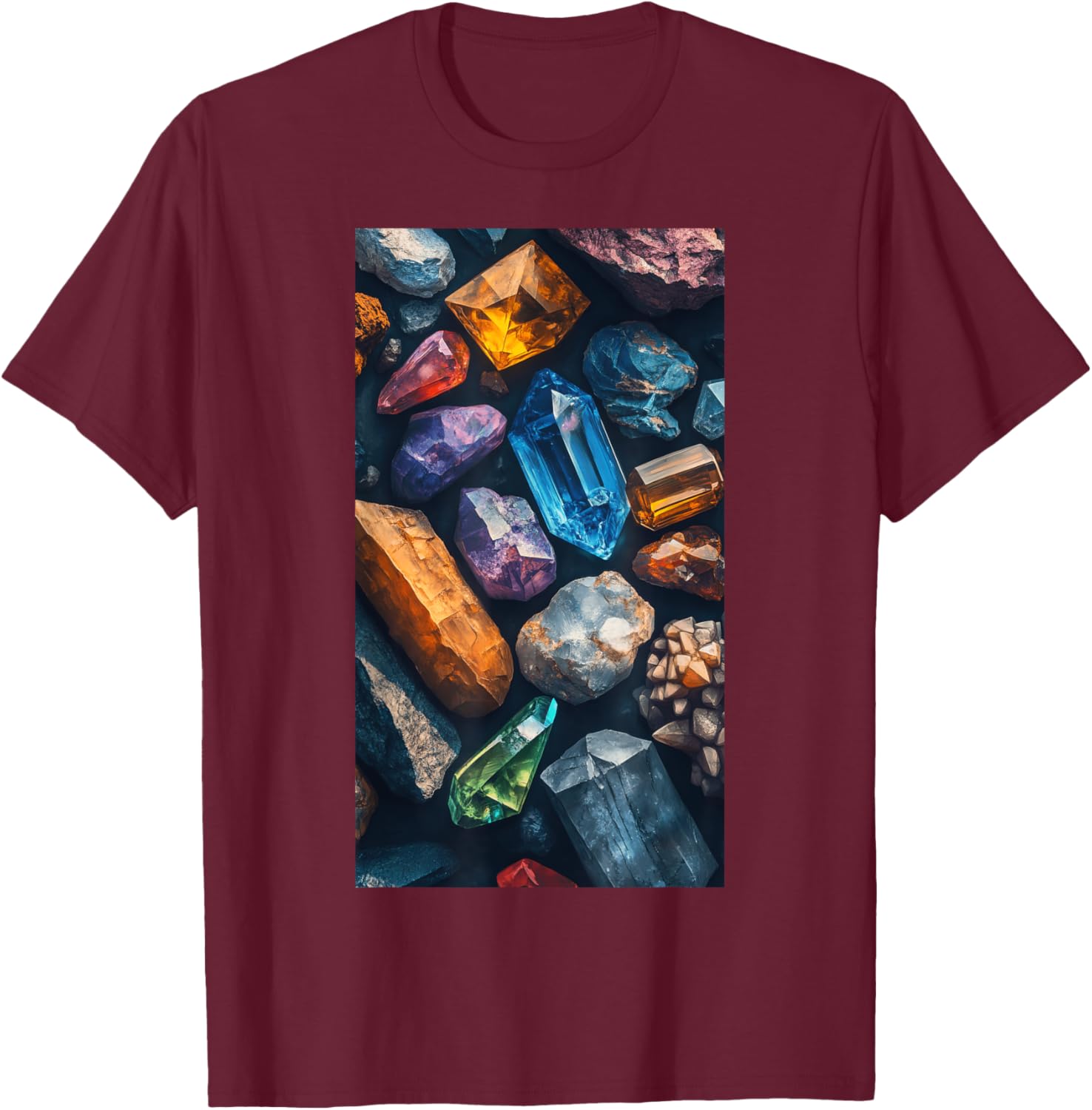 Minerals Gems Crystals Rock Collecting Geolog T-Shirt - T-Shirt | Maroon