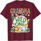 Grandma Of The Wild One Safari Jungle 1St Birthday Party T-Shirt - T-Shirt | Maroon