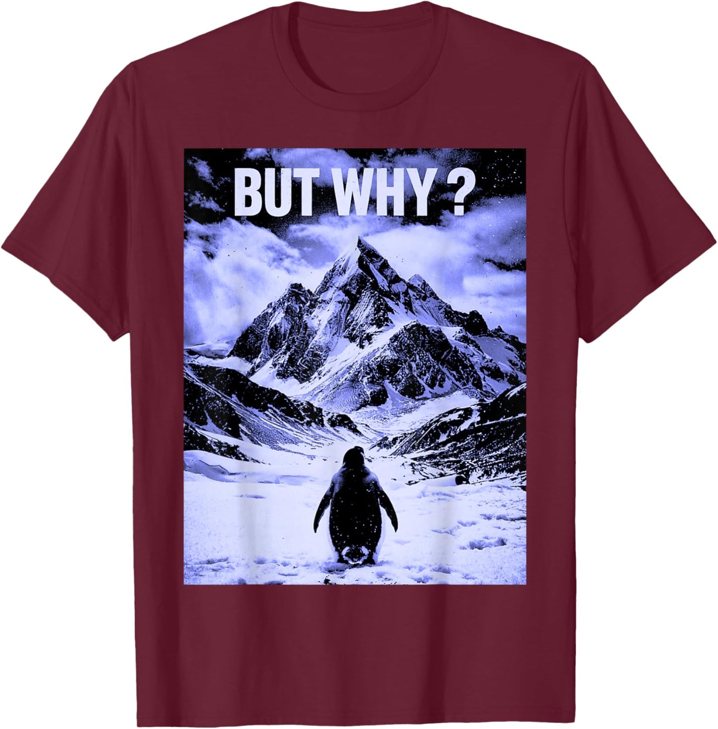 Nihilistic Penguin trinding Walking To The Mountains T-Shirt - T-Shirt | Maroon