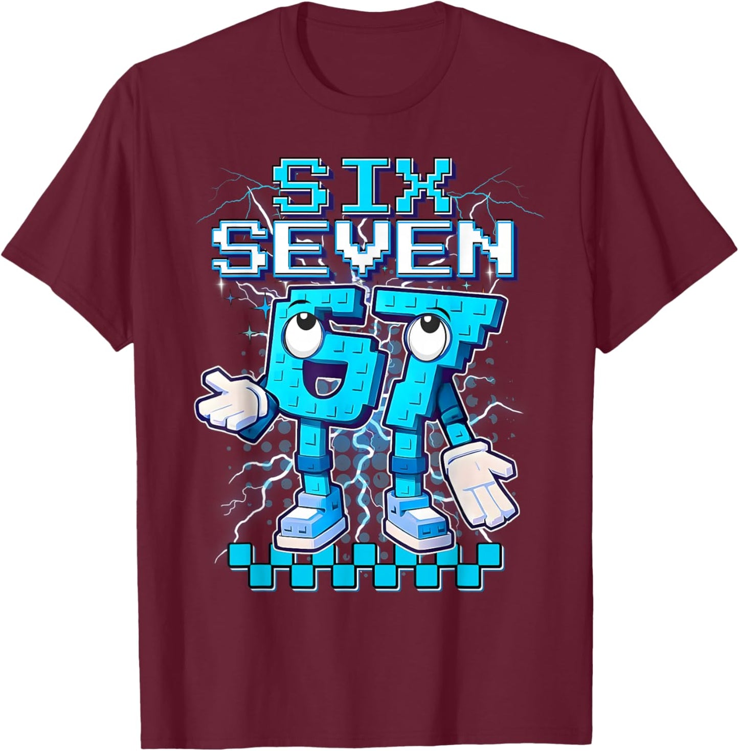 67 6 7 Six Seven Meme 6 7 Italian Brainrot 67 Gaming für Jungen T-Shirt - T-Shirt | Maroon
