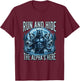 Féroce Run and Hide The Alpha's Here Loup-Garou Fantasy T-Shirt - T-Shirt | Maroon