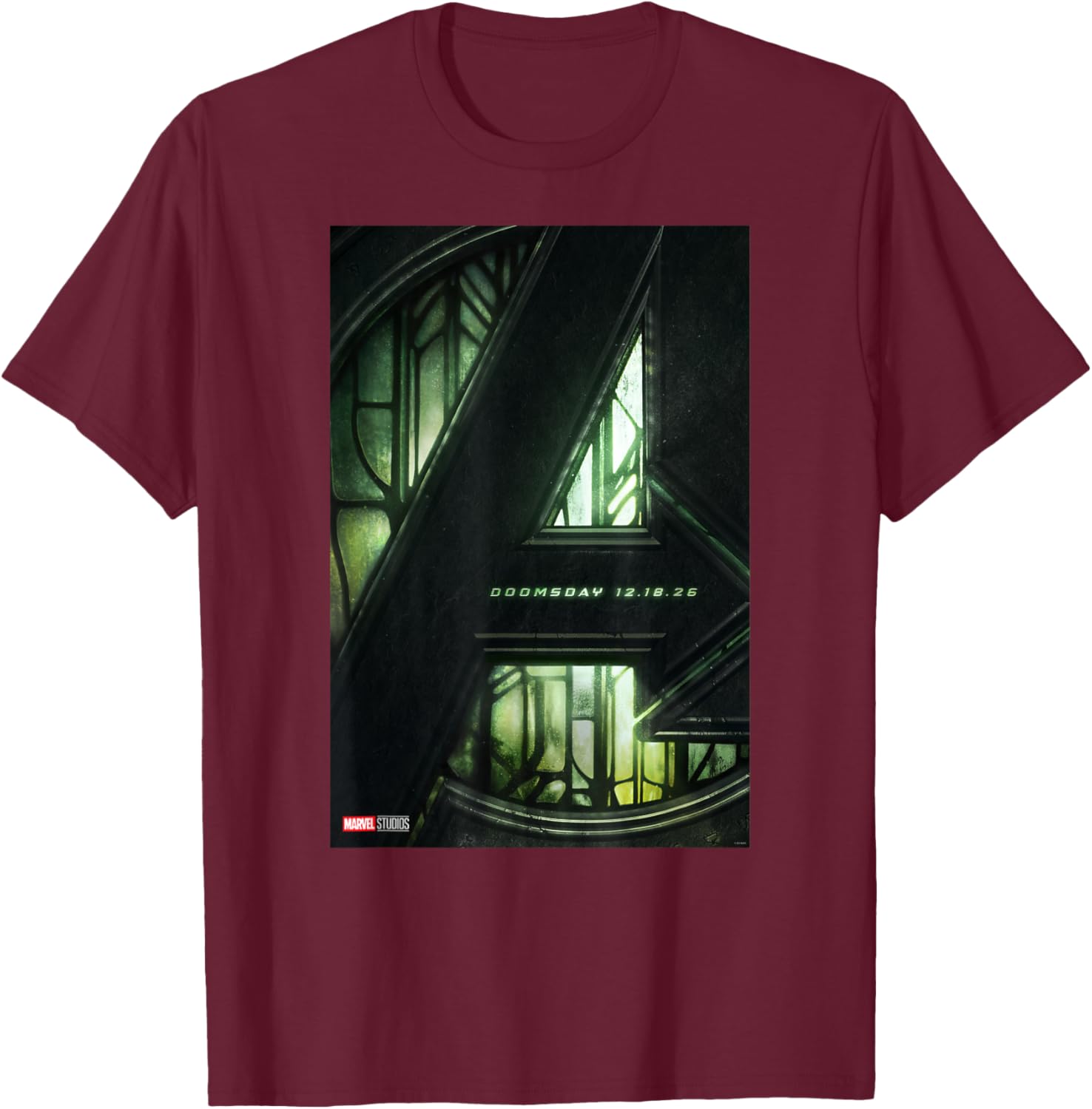 Marvel Studios Avengers: Doomsday Movie Teaser Poster T-Shirt - T-Shirt | Maroon