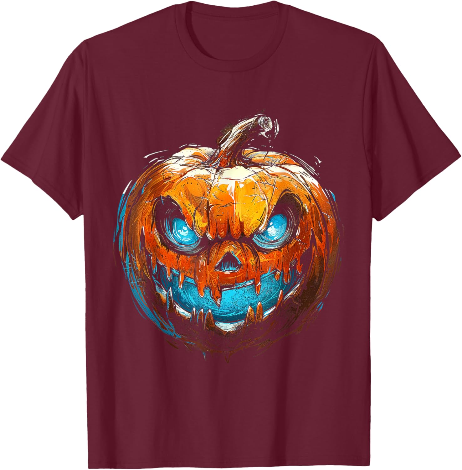 Pumpkin Costume Halloween Spooky Art Pumpkin T-Shirt - T-Shirt | Maroon