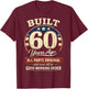 60th Birthday Man Woman Built 60 Years Ago Funny USA Flag T-Shirt - T-Shirt | Maroon