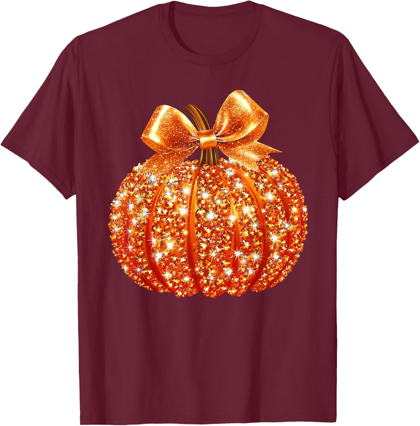 Coquette Bow Pumpkin Season Thanksgiving Autumn Fall Y'all T-Shirt - T-Shirt | Maroon