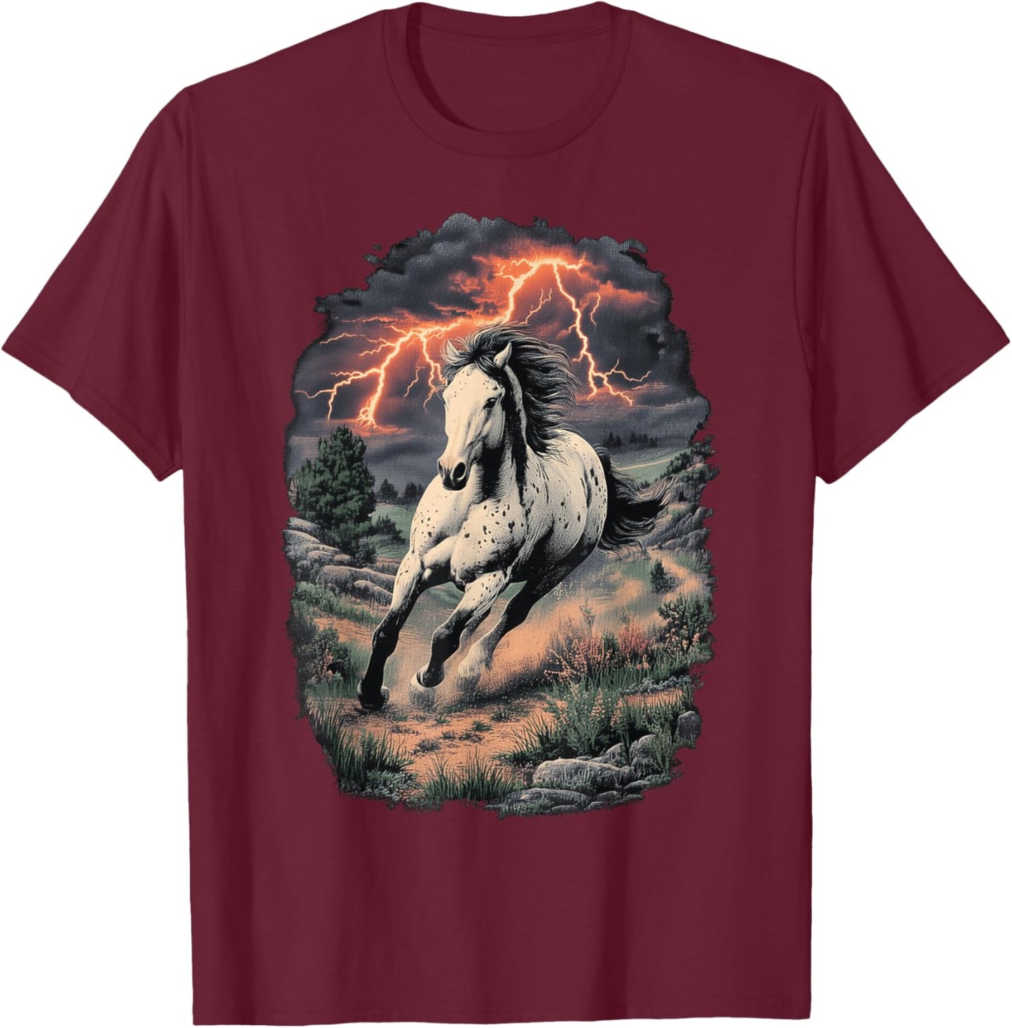Appaloosa Horse Retro Vintage 80s 90s Western Grunge Graphic T-Shirt - T-Shirt | Maroon