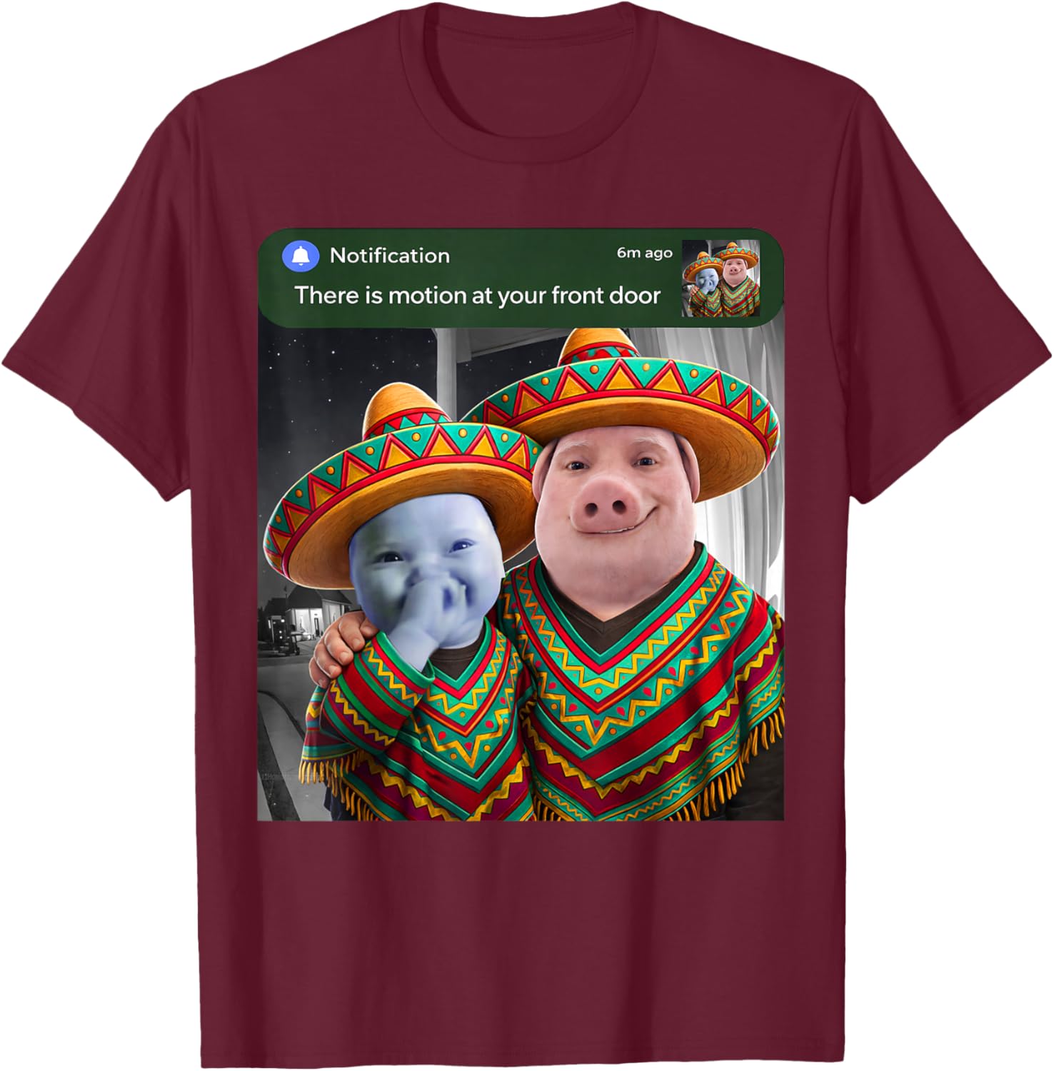 There is Motion At Your Front Door John Pork and Ai Baby T-Shirt - T-Shirt | Maroon