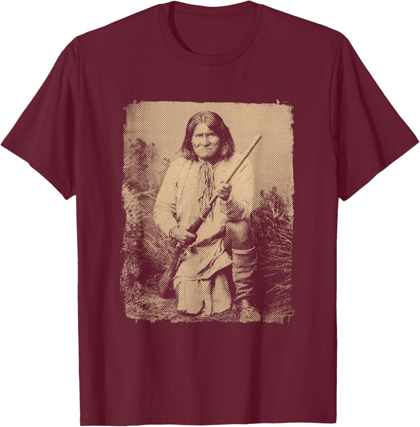 Geronimo, Famous Ndendahe Apache Indian Medicine Man T-Shirt - T-Shirt | Maroon