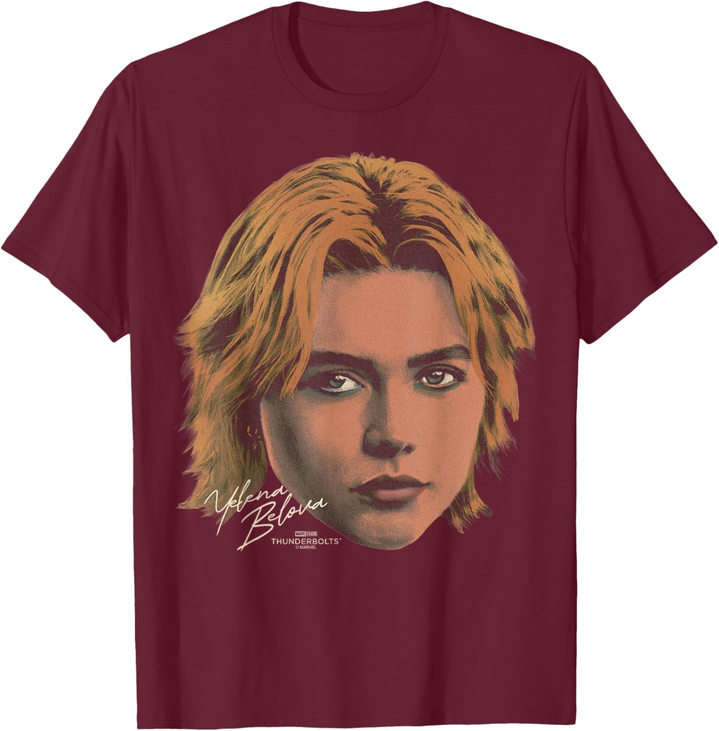 Marvel's Thunderbolts - Yelena Portrait T-Shirt - T-Shirt | Maroon