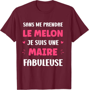 Départ métier Humour Maire Fille Fabuleuse Maire Manche Longue T-Shirt - T-Shirt | Maroon