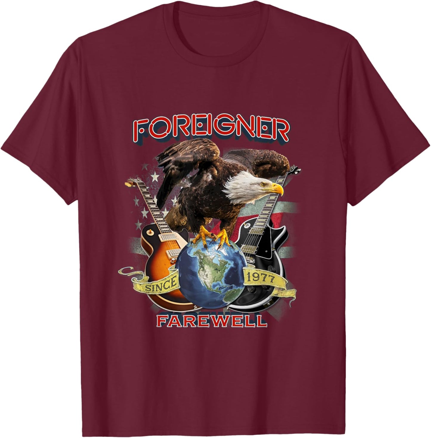 Foreigner Farewell T-Shirt - T-Shirt | Maroon