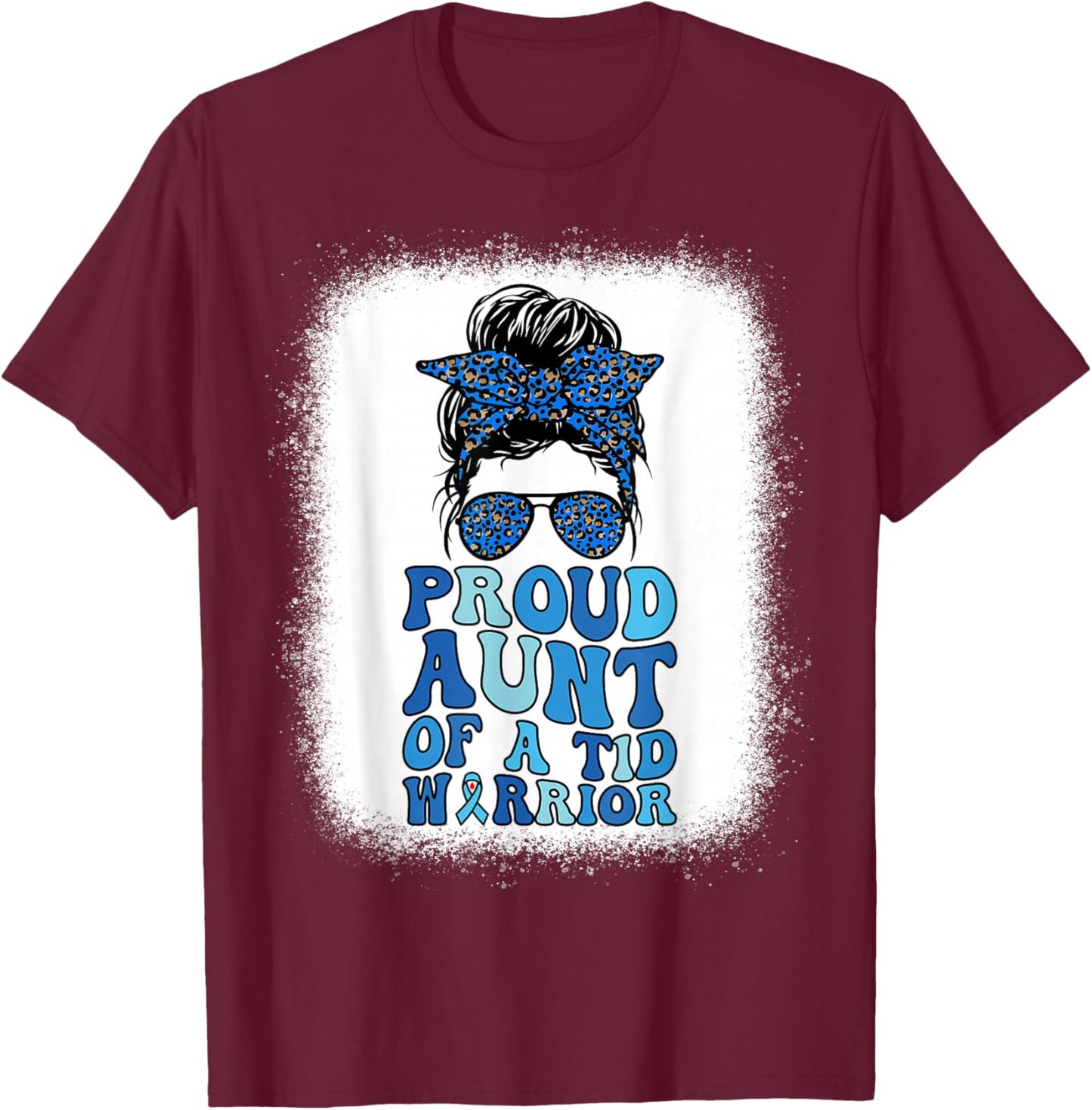 Type 1 Diabetes Awareness Proud Aunt Of A T1D Warrior T-Shirt - T-Shirt | Maroon
