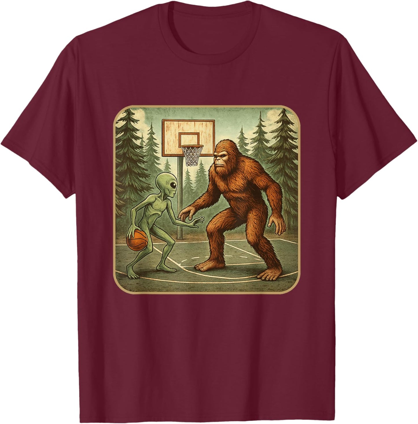 Basketball Shirt Graphic Basketball for Boys T-Shirt - T-Shirt | Maroon